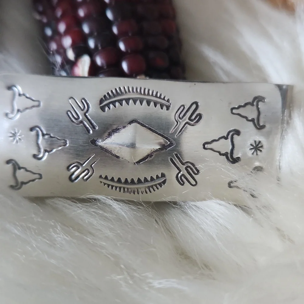 Cool Native American Navajo Hand Stamped Money Clip 🩶🌵🐂💰